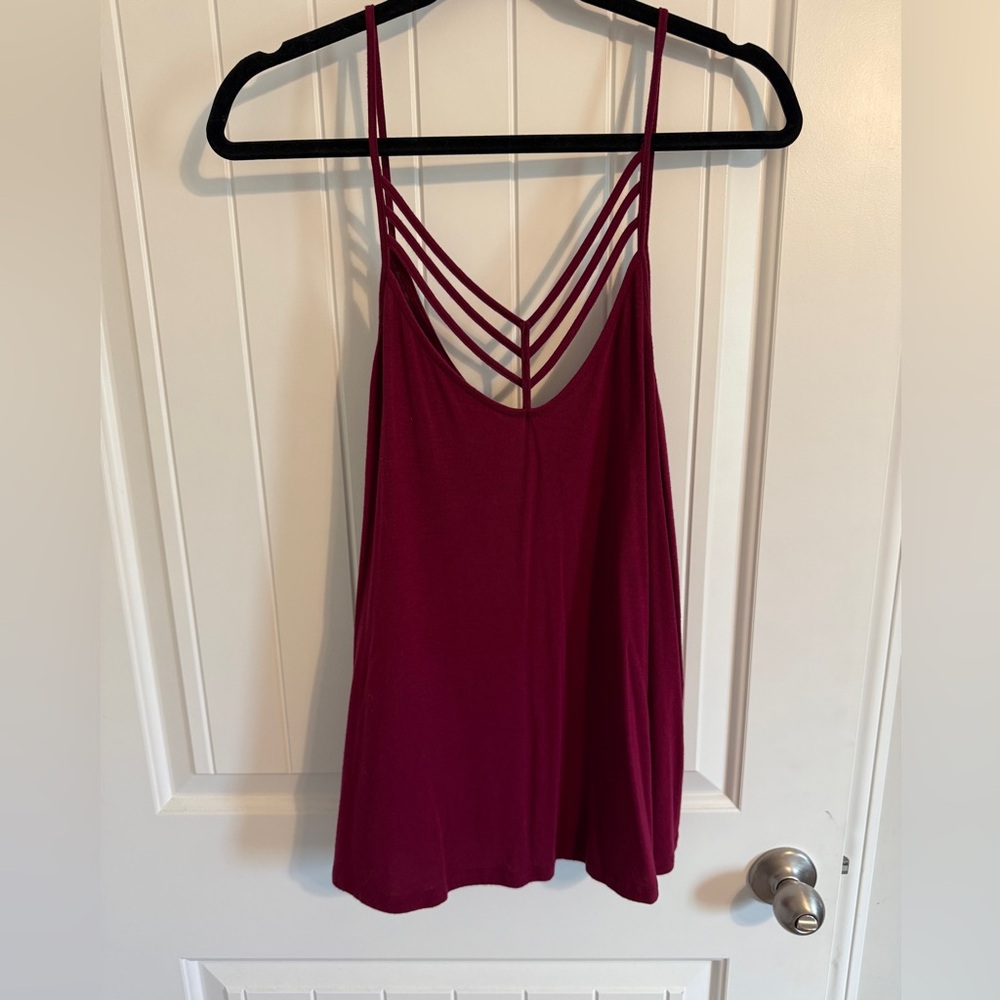 Women's Strappy Burgundy Top